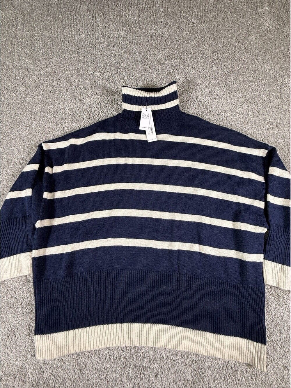 TOPSHOP Oversized Striped Turtleneck Sweater size 4-6